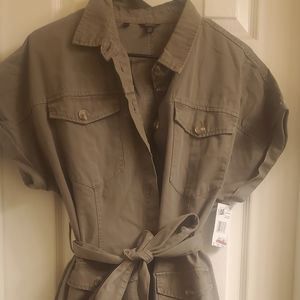 Buffalo Army Green Button up Dress